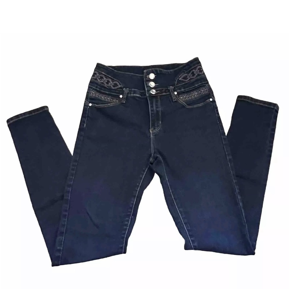 Diva A & S Dark Wash Embroidered Jeans Junior Size 5